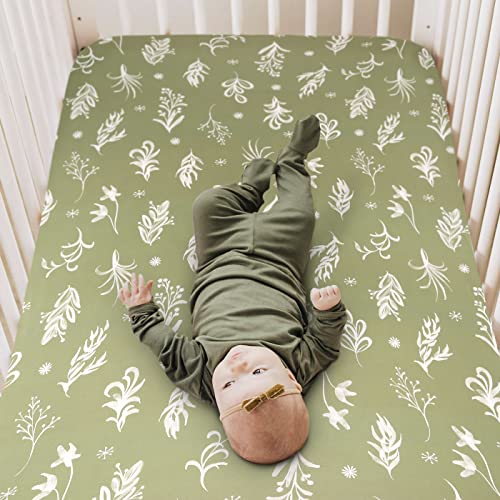 Grssder Stretchy Ultra Soft Jersey Knit Fitted Crib Sheets Set 2 Pack thumb #2