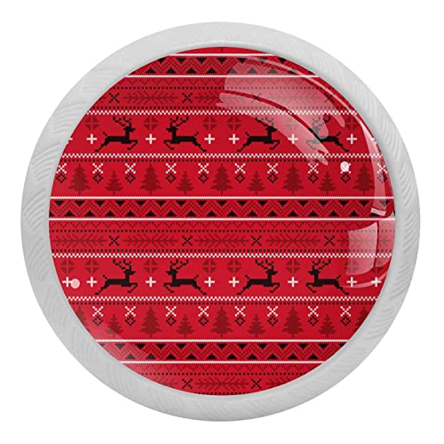 Boutons fluorescents lot de 4 pour commode et tiroir tricot rouge - 2