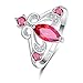 Psiroy 925 Sterling Silver Marquise Created Blue Topaz Filled Leaf Ring