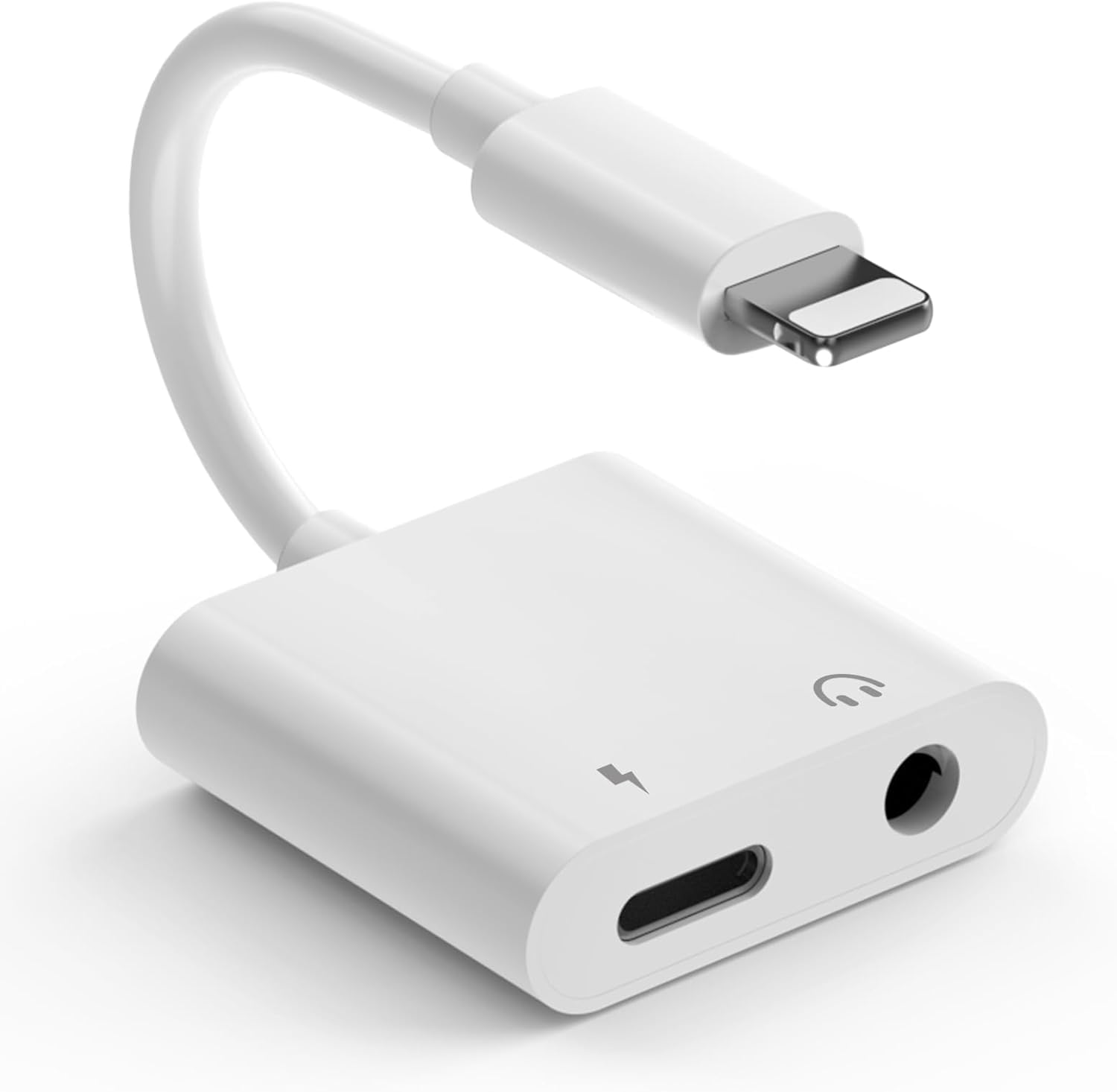 Obcxin Lightning auf 3.5mm HiFi Kopfhöreranschluss Adapter mit Ladeanschluss, 2 in 1 Ladegerät und Aux Audio Splitter Adapter, Kopfhörer Adapter Audio Adapter für iPhone 14/13/12/11/X/8/7/iPad