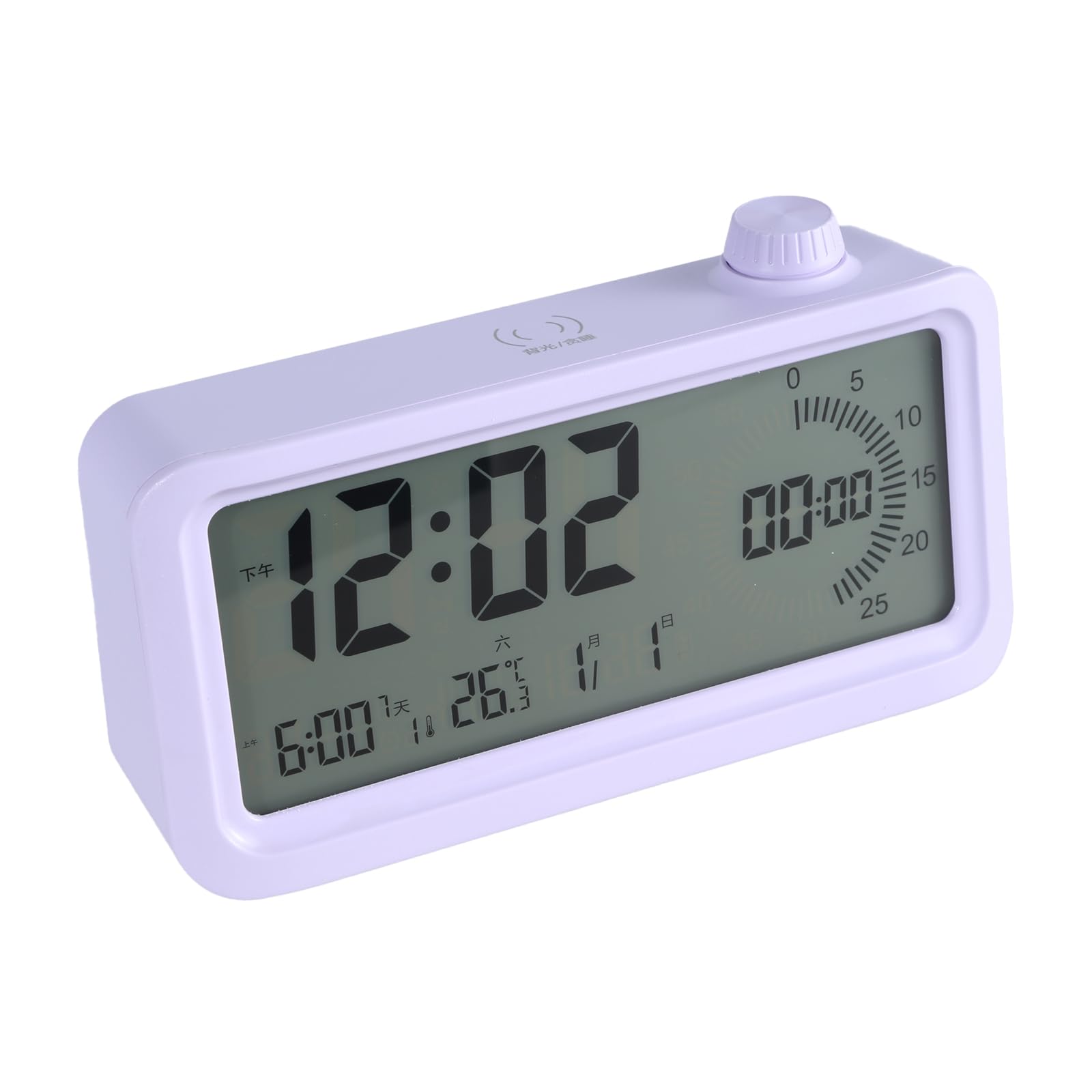 Visual Timer with Digital Alarm Clock, 60Minute Countdown, Adjustable Brightness, Temperature Display for Study Kitchen Adjustable Brightness