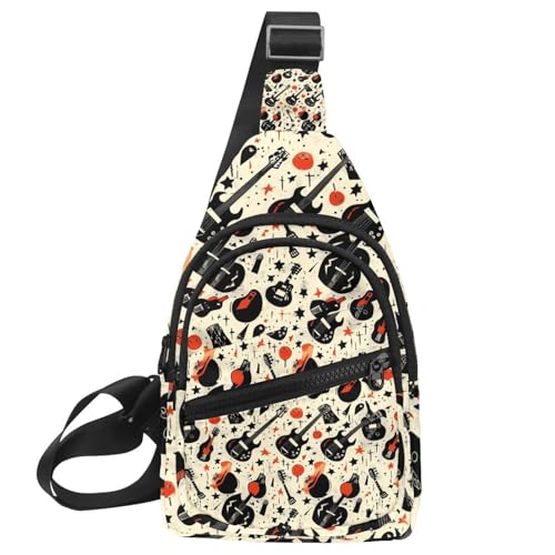 Mochila cruzada de guitarra con correa ajustable multicolor unisex para correr y deporte