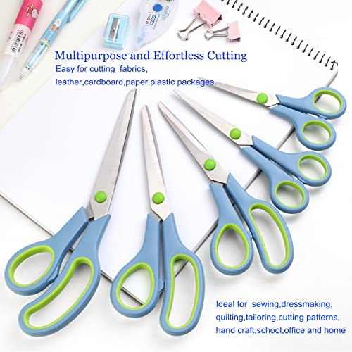 Scissors All Purpose,Scissors Set Of 5,Multipurpose Sharp Scissors Different Sizes,Soft Comfort-Grip Handles Scissors,Craft Scissor For Office And Home #TOP2