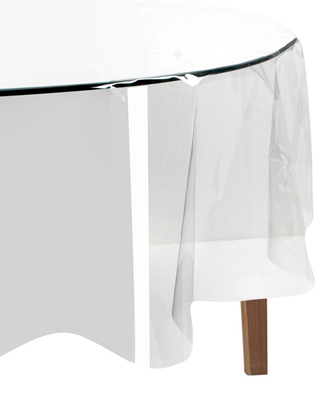 Homerz Premium Transparent Thick Table Cover, Durable and Waterproof, 2 Years Guarantee (Without Lace, Oval- 60-90 inch)