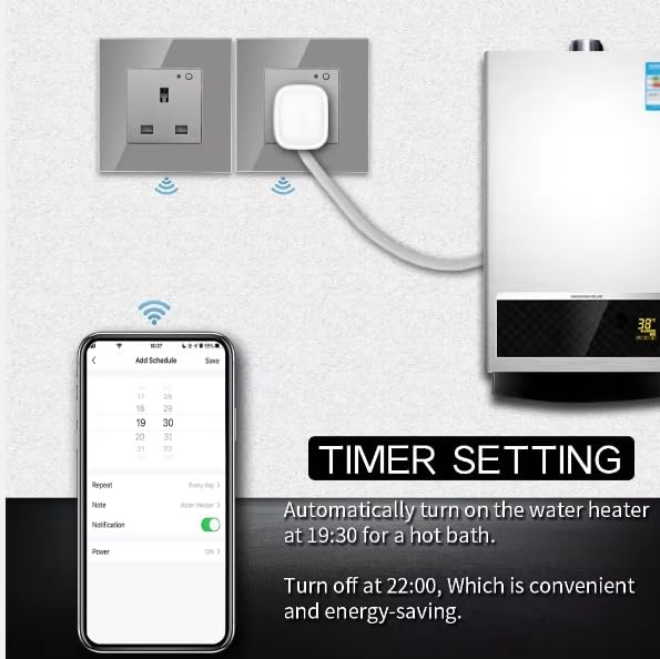 Image of QNQ SMART WiFi TOUCH SWITCH 3 SWITCHES + 1 UNIVERSAL SOCKET (10 amps each) 800 WATT /SWITCH GLASS : Elevate Your Home with Effortless Control Home Automation. fits in 4 module concealed board (GREY)