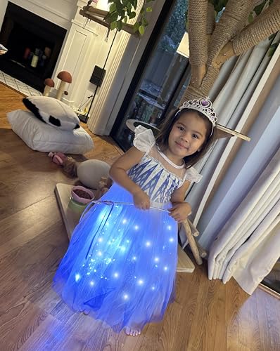 Disfraz de princesa con luces para niñas 6-7 años miniatura 3