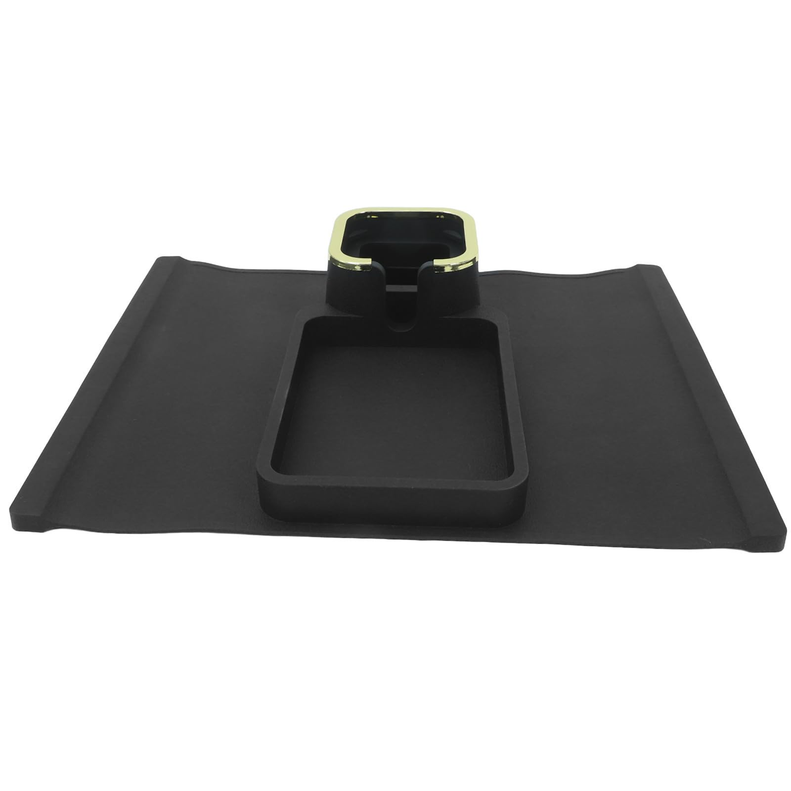 CANIGHT Bandeja con Soporte para Vasos de Silicona Antideslizante y Antivuelco para Mando Teléfono y Snacks para Reposabrazos de Sofá