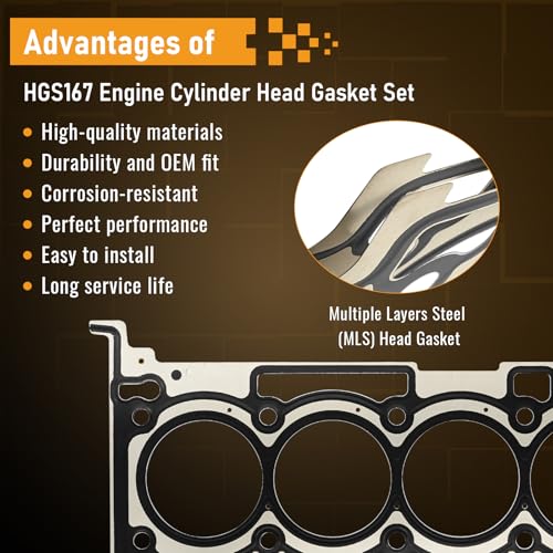 Image of 2.4 Timing Chain Kit Head Gasket Set Bolts Fits Chrysler 200 Sebring 07-14, for J-eep Compass Patriot 07-15, for Dodge Avenger Journey 08-16, Replace HGS167 HGS167 4884868AB
