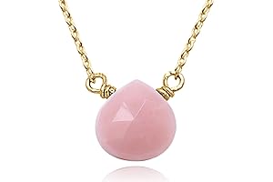 Graceful Pink Opal Heart Necklace: A Timeless October Birthstone for Delicate Elegance