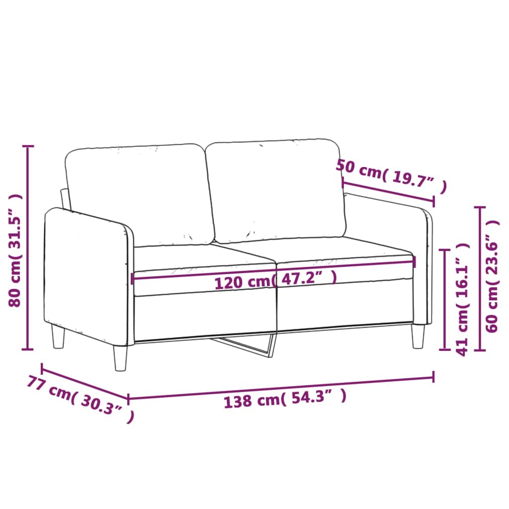Canapé 2 places moderne en tissu résistant avec structure en métal - Canapé rembourré confortable avec assise respirante et design robuste pour le salon