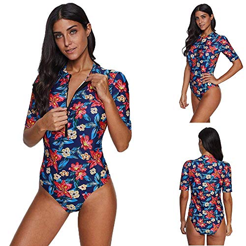 Maillot de bain une pièce anti-frottement à manches courtes séchage rapide pour natation taille M