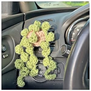 Handmade Vent Clips Car Accessories,Crochet Flower Car Air Vent Fresheners Clips,Cute Car Accessories,Car Air Outlet Clip Decoration,Car Interior Accessories for Women Girls