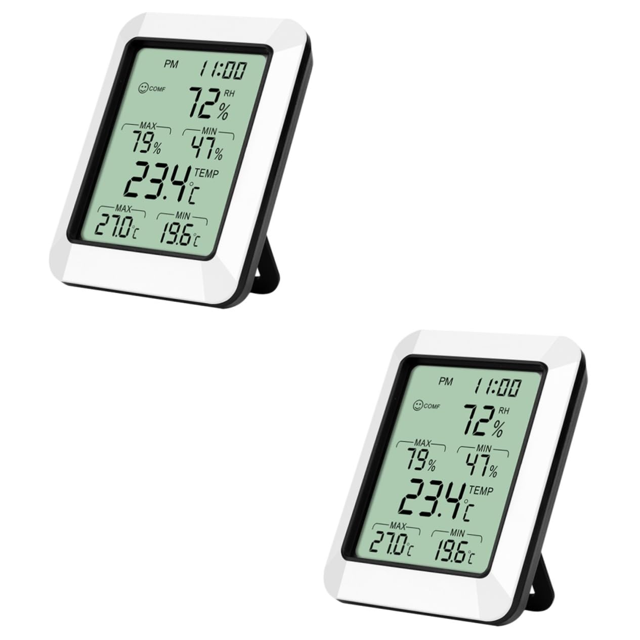 BESPORTBLE 2stücke Digitales Thermometer Mit Hygrometer Temperatur Und Luftfeuchtigkeitsmonitor Kompakt Und Tragbar Für Zuhause Ohne Batterie