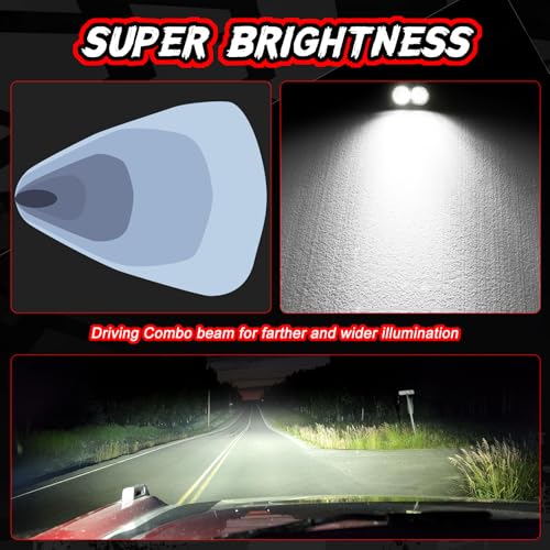 Image of 2Pcs LED Pod Light 3 inch Off Road Driving Reverse Light Bar | Mini LED Pods Cube Ditch Lights Bumper Backup Work Auxiliary Lights for Truck Offroad ATV UTV SUV Motorcycle Boat