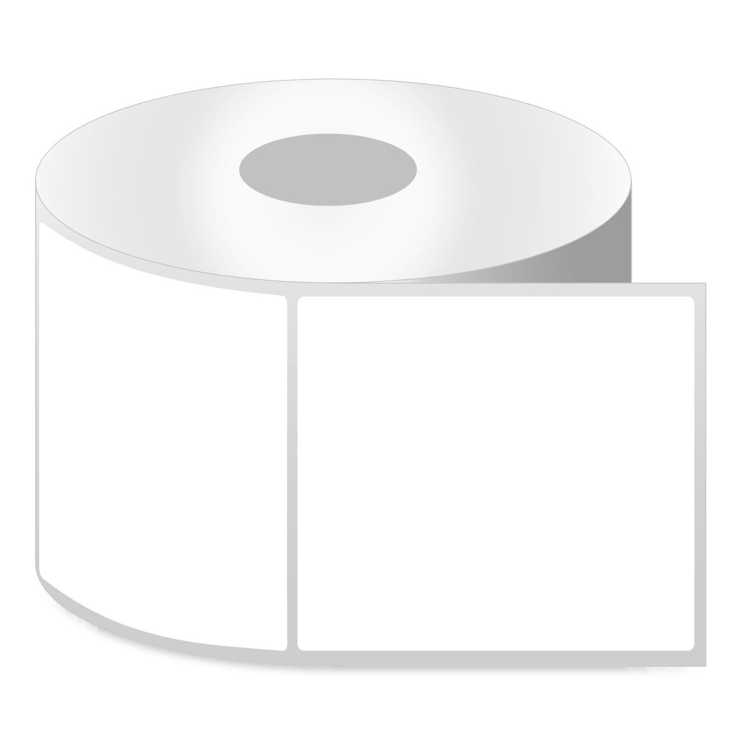 OfficeSmartLabels[ 1'' x 1'' ] ZE1100100 Zebra Compatible Direct Thermal Adhesive Labels Postage Barcode Shipping Desktop Printer Sticker - 4 Rolls 1'' Core