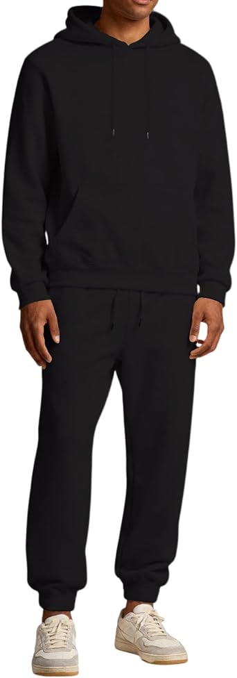 Mens Sweatsuits Casual Solid Color Hoodie and Sweatpants 2 Piece Set Loose Workout Athletic Sweat Suits Outfit