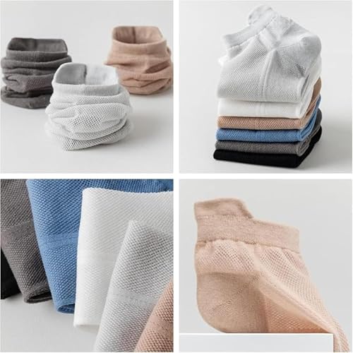 Image of Pack of 6 Unisex summer breathable Ankle Socks - Soft Cotton Mesh, Non-Slip Cuff & Seamless Toe | Everyday Comfort Socks for Walking, Work, Sports & Casual Wear