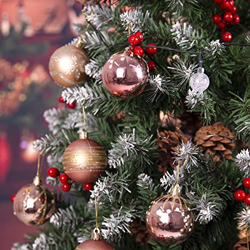 AGM Pack of 30 Christmas Baubles 6 cm, Christmas Tree Decorations, Shatterproof Glitter Ornaments - Image 4