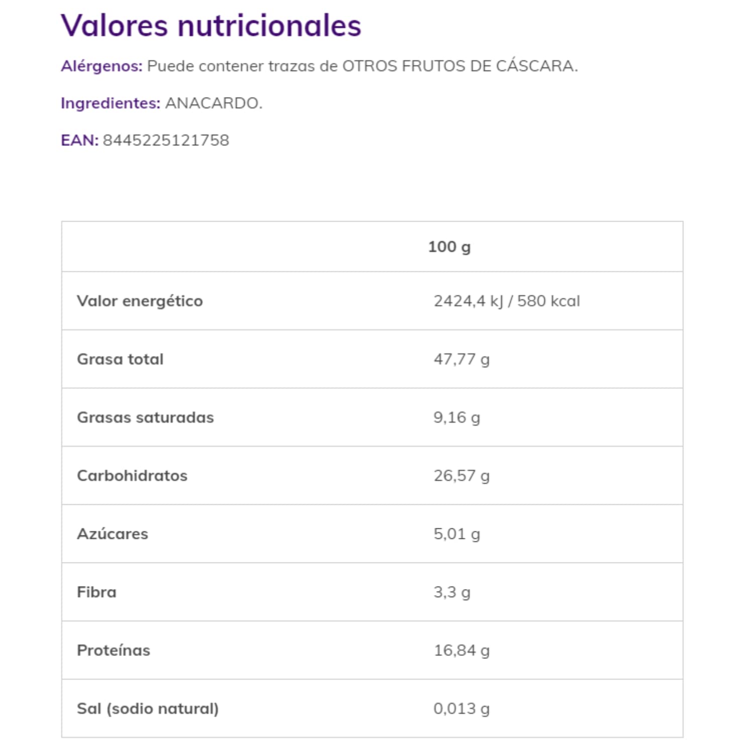 Crema de anacardos nut&me 500 gr | Hecho 100% con anacardos tostados | Sin azúcar, sin gluten y sin aditivos | Sin aceite de palma