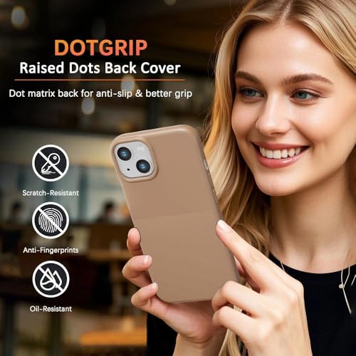 GUNPRIO Case for iPhone 13 & iPhone 14, Polka Dot Soft TPU Protective Cover, Microfiber Lined Interior, Precise Responsive Buttons, Anti-Slip Shockproof Drop Protection, Minimalist Slim Design, Brown by GUNPRIO - Used condition - Image 4