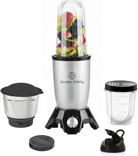 Nutri Go 500W Nutri Blender For Juicing, Mixing & Blending | 3 Jars | Juicer Mixer Grinder & Smoothie Maker for Kitchen | Stainless Steel Blade,...