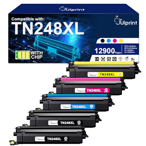Toner Brother TN248XL pack de 5 pour imprimer vos dossiers de télétravail