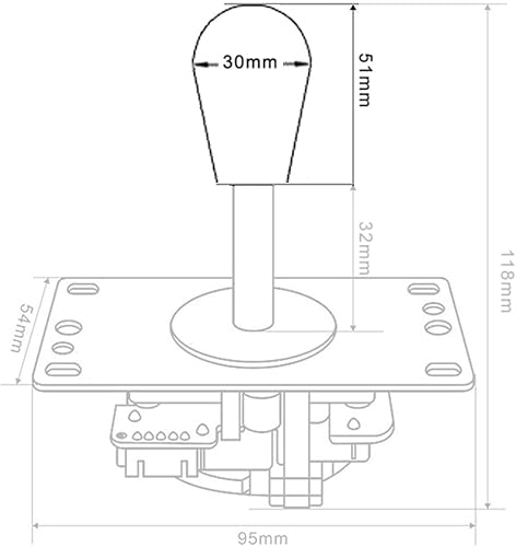 Miniatura 4 de Juego de 2 bolas ovaladas de joystick de arcade, mango de arcade elipse Topball para 2 jugadores, kit de bricolaje Sanwa Joystick MAME Jamma Part