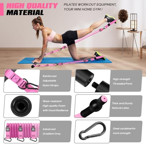 Image of KUTIZE Pilates Bar Kit with Resistance Bands, Heavy Duty Pilates Equipment for Men, Training Bands with Handles for Legs, Hip, Back, Arm, Abs, Chest, Shoulders, Portable Home Gym Workout Equipment