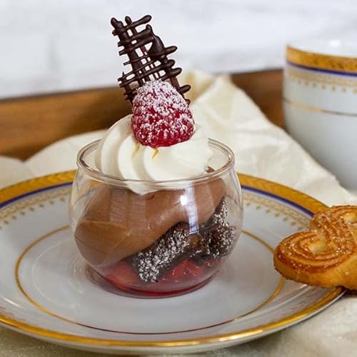 Cmjj Gourmet Inc. M-EPS100TC 48 Pack 3 Oz. Sphere Mini Dessert Cups Parfait Professional-Grade Recyclable Clear Disposable Plastic Fishbowl thumb #5