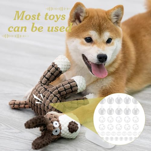 SHUOHONG 40 Stück Knisterfolie zum Einnähen, Set Rasseldosen Rasseln zum Einnähen, Niedlich Squealer Spielzeug Rassel Baby, Rasseleier, Oball Rassel für Hund Haustier Baby Spielzeug Noise Maker