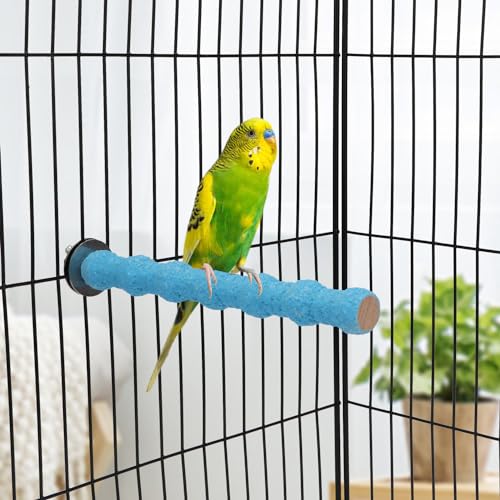 Suporte de madeira para poleiro, brinquedo colorido para moer patas, gaiola para pássaros de estimaç