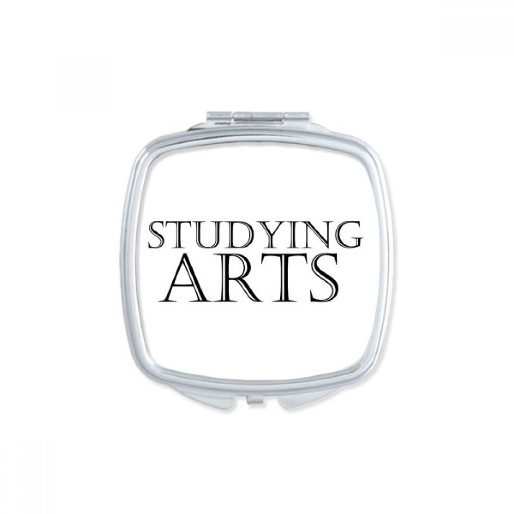 Miroir compact portable carré pour sac à main avec motif artistique idéal en voyage