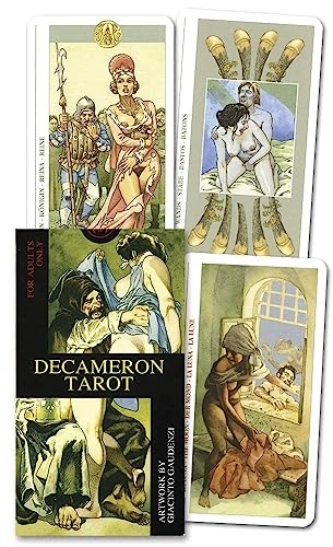 Image of AYME Tarot Cards With Guide Book 78 Pieces Decameron Tarot Cards Decks For Beginners, Classic Traditional Standard Tarot Deck Fortune Telling Card GameDivination Tools (Style 9)