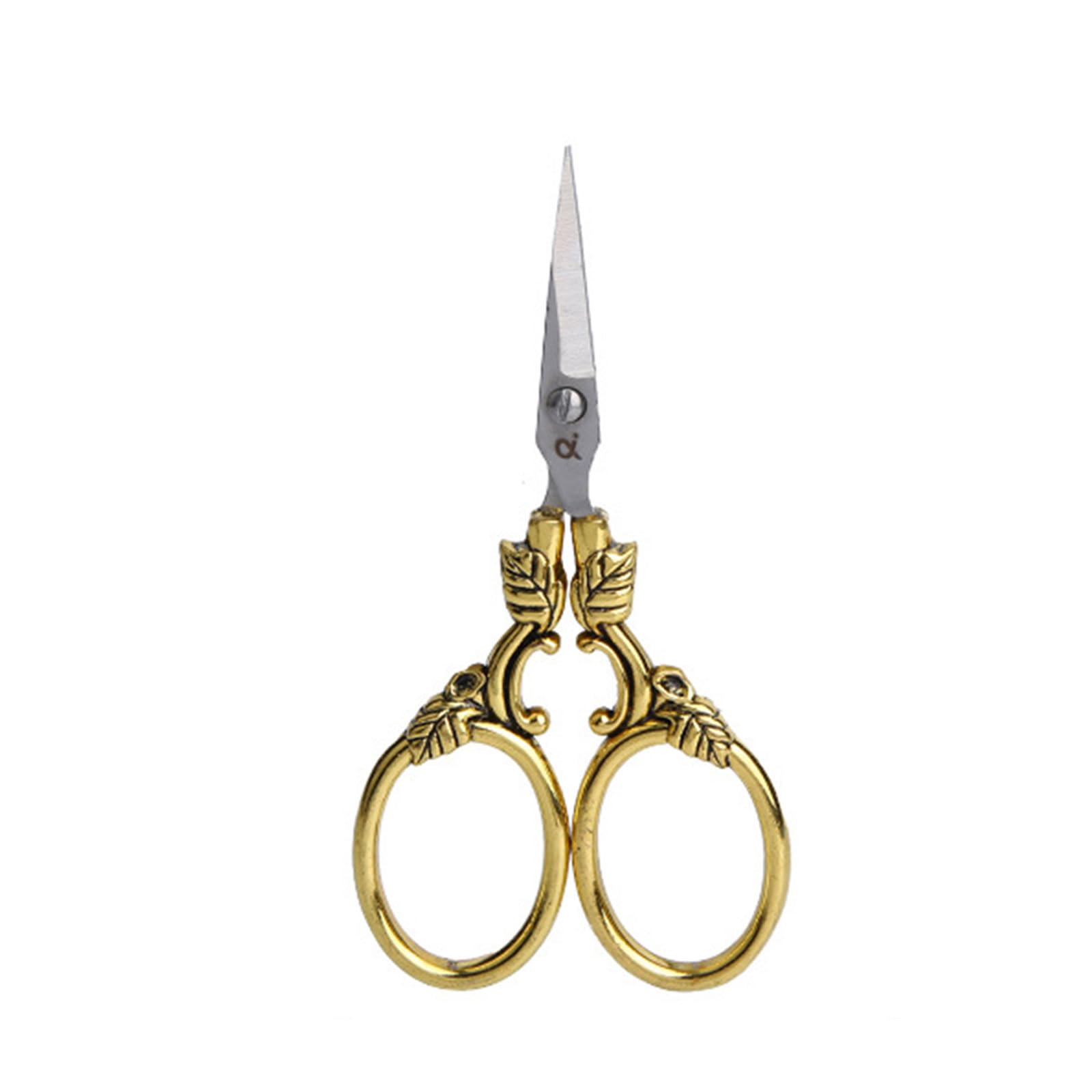 Tsophreniq Embroidery Scissors Multi-functional Stainless Steel Sewing Embroidery Scissors for Women Needleworks Sewing with Cover for Fabric Cutting Vintage with Case