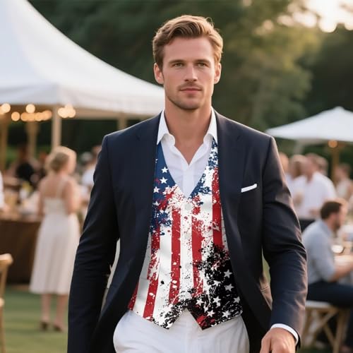 Men's Casual Suit Vest Slim Fit Button Business Dress Waistcoat with Pocket Adjustable Back Strap3