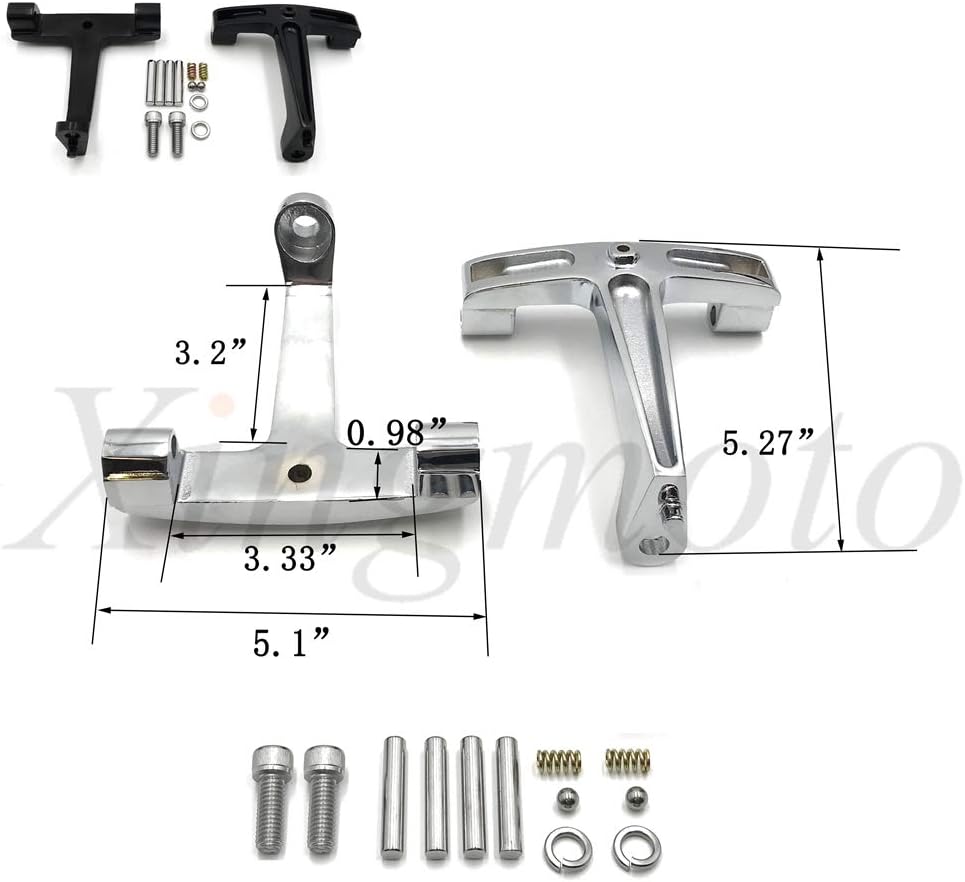 for Black Passenger Floorboard Mounts Mounting Brackets for Harley FLH Touring 93-08