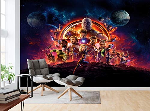 Papier peint Avengers - Papier peint photo pour enfants - 366 x 254 cm - Superhéros - Adolescents - Garçons - Chambre d'enfant
