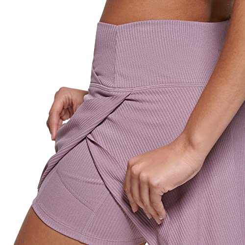 Calvin Klein Saia atlética feminina com short de bicicleta embutido, Stardust, GG