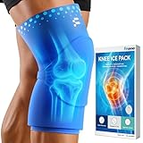 Fitomo Knee Ice Pack Wrap Sleeve Thickened Core for Knee Pain, Targeted Swelling Relief During Recovery, Soft Flexible Gel, No Slip Compression Fit, Reusable Hot Cold Therapy for Post Activity, L