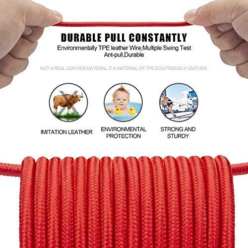 FEEL2NICE iPhone Charger Cable,5 Pack 3 ft Lightning Cable & Data Sync Fast 3 Foot Nylon Braided Cord Compatible with iPhone Xs max/xr/x/8/8 Plus/7/7plus/6/6s Plus/5s/5,iPad(red)