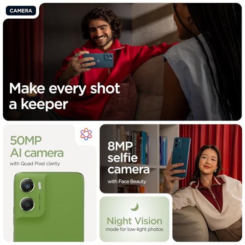 MOTOROLA G06 4G, 4+8GB RAM Boost, 128 GB ROM, MTK Helio G81 Extreme, 6.88" Super HD Display 120Hz, Android 15, PANTONE Tendril