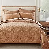 Levtex Home - 100% French Flax Linen Front/100% Cotton Back - Full/Queen Quilt - French Flax Washed Linen - Sanstone - Quilt Size (88 x 92in.)