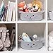 HiChen Small Woven Rope Storage Basket, Cute Cat Toy Basket for Living Room, Baby Baskets for Nursery, Gift Baskets Empty for Baby Shower, Grey, 9.8 x 4 inches