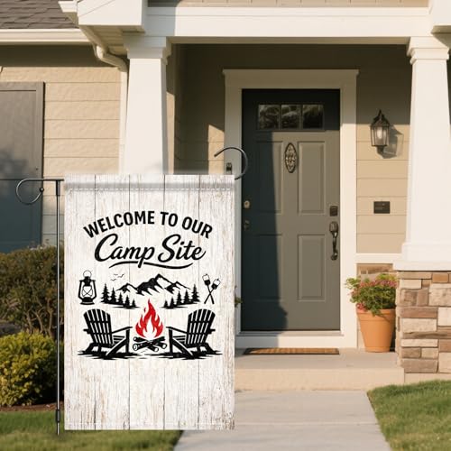 Image of Nuxovilar Camping Flag Fire Pit Garden Flag 12x18 Inches Polyester