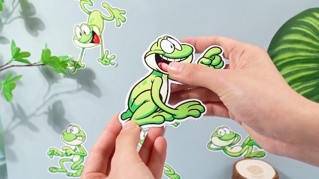 5 pegatinas magnéticas de rana para auto y frigorífico miniatura 7