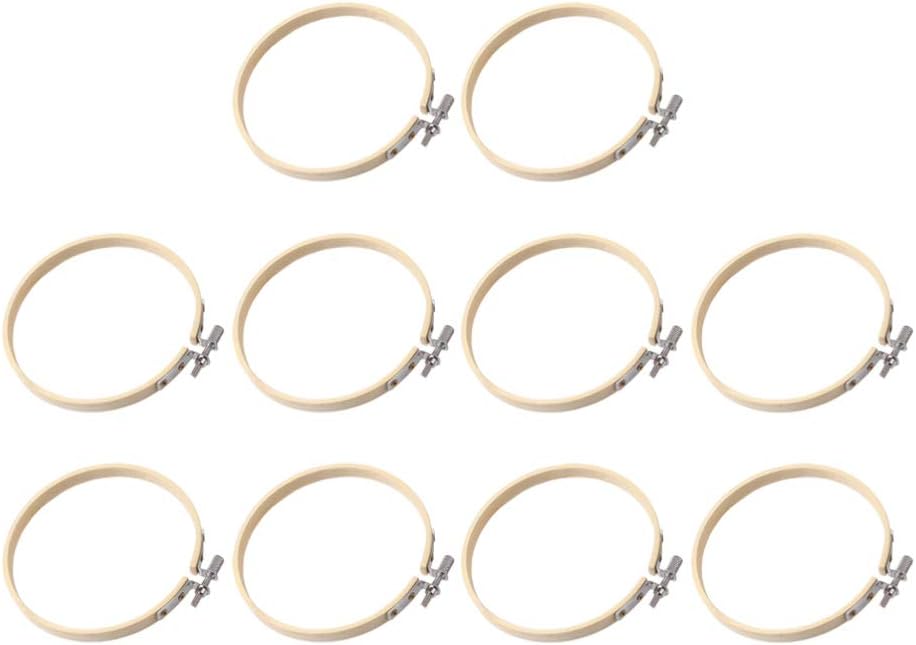 Wakauto 10pcs Cross Embroidery Hoop Craft Circle for Needlework Quilting and Wall Decorations for Beginners and Craft