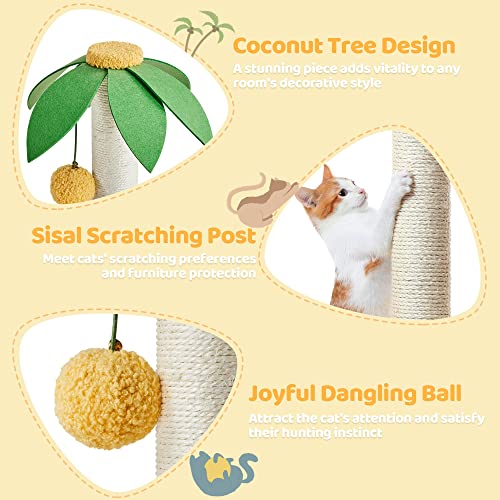 Árbol para gatos interior de 37 pulg con poste rascador miniatura 4