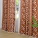 Schweek Terracotta Curtains 84 Inch Length Boho Farmhouse Curtains for Living Room 2 Panels, Linen Semi Sheer Vintage Farmhouse Printed Floral Burnt Orange Rustic Curtain Drapes