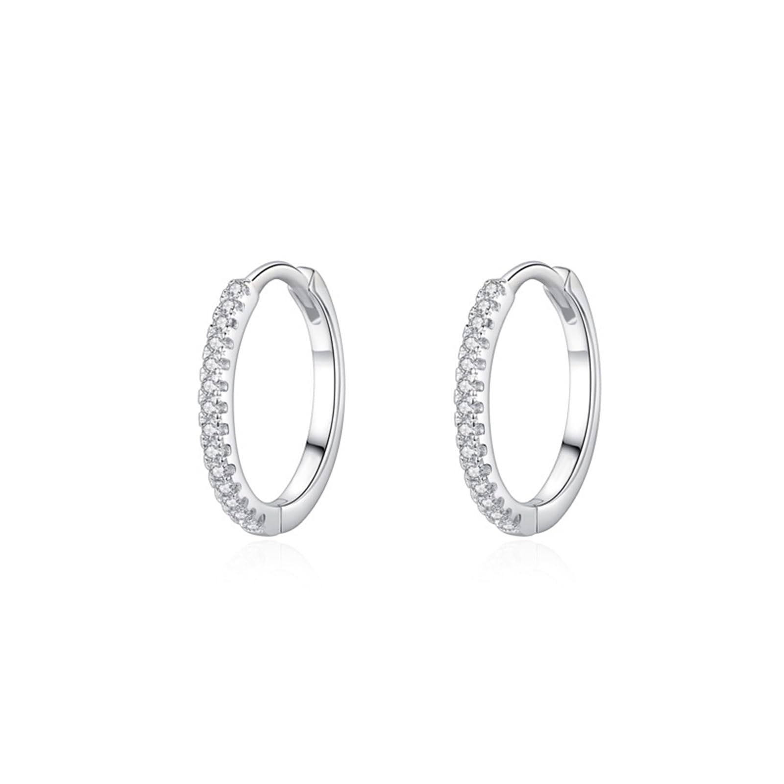 Pendientes delicados para mujer, moissanita blanca, aretes de aro dorados para ella, redondos simples