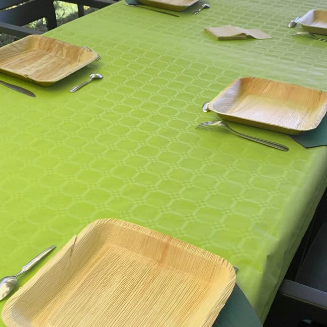 Thouy Nappe en Papier damassé Vert anis en Rouleau 1,18 x 25 m